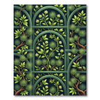 Botanical Arch Pine Leaf Verdant Tapestry Rug