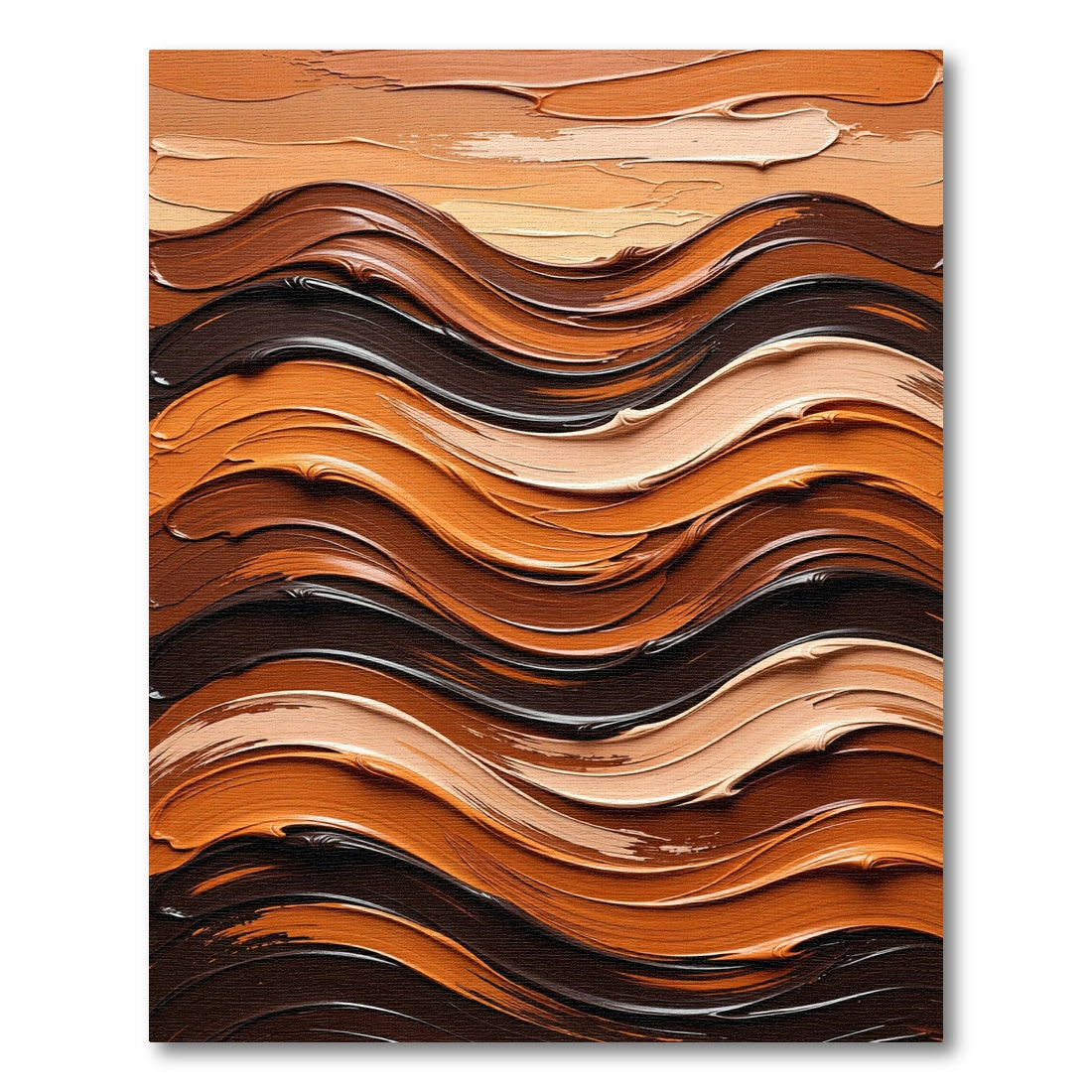Abstract Earthy Swirls Wavy Texture Rug