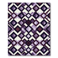 Geometric Lavender Purple Diamond Grid Rug
