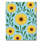 Sunny Yellow Sunflower Garden Pattern Rug