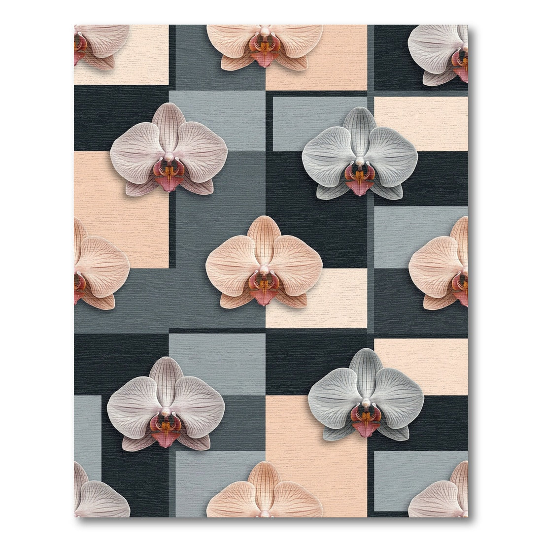 Orchid Bloom Geometric Pastel Rug