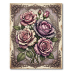 Vintage Victorian Dusty Rose Floral Bouquet Rug