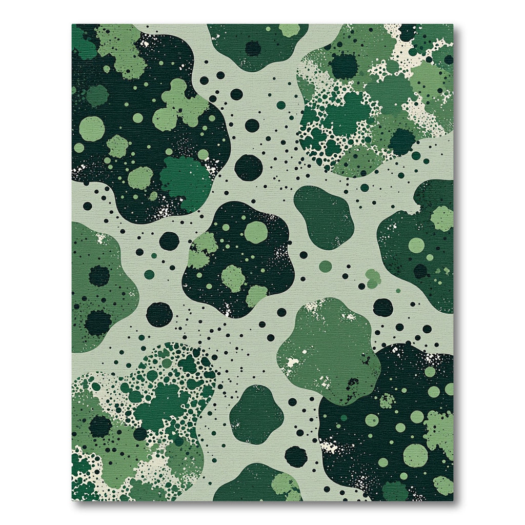 Abstract Organic Green Splatter Shapes Rug