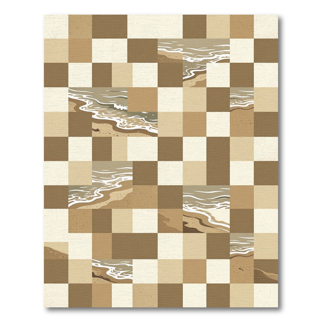 Sandy Beach Wave Tile Rug