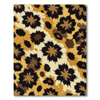 Golden Brown Spiky Floral Camo Rug