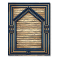 Art Deco Navy Golden Geometric Frame Rug