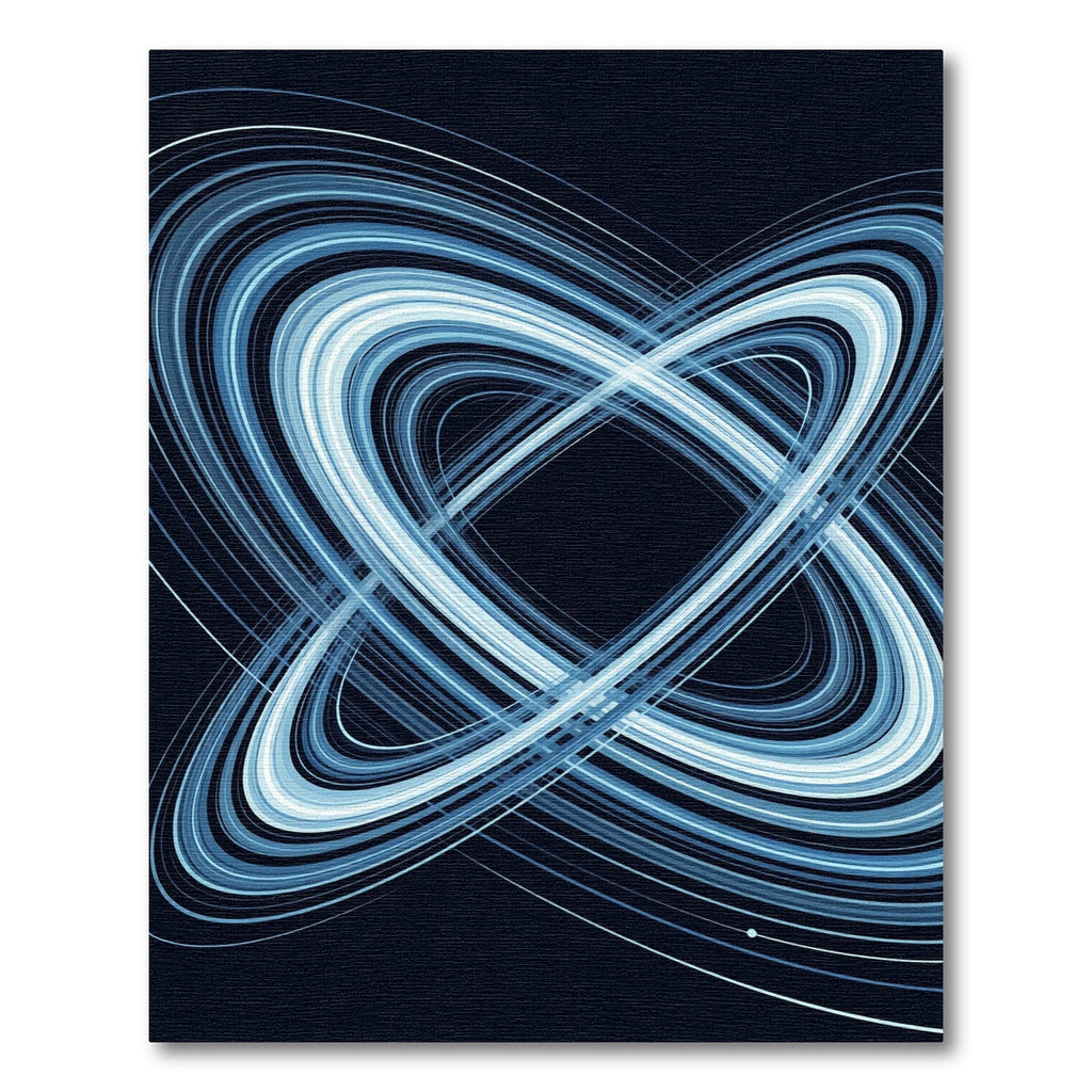 Celestial Blue Interlocking Elliptical Orbits Rug