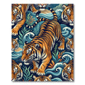 Bold Tiger Swirl Aquatic Scene Rug