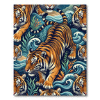Bold Tiger Swirl Aquatic Scene Rug