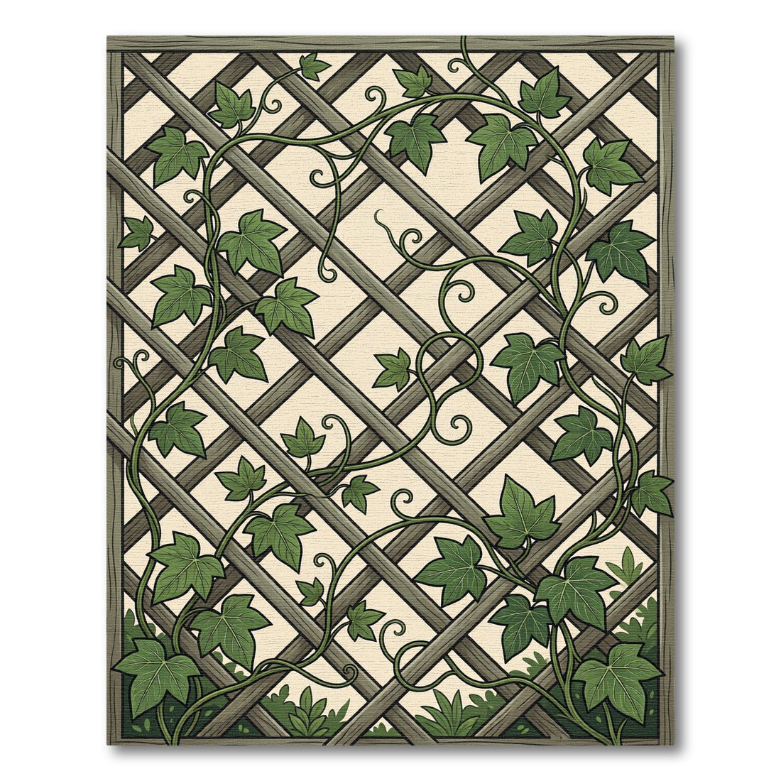 Trellis Ivy Leaf Verdant Botanical Rug