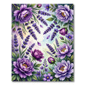 Vibrant Purple Lavender Rose Garden Rug