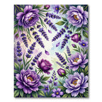 Vibrant Purple Lavender Rose Garden Rug