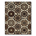 Retro Brown Floral Bloom Arrangement Rug