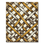 Warm Earthy Tone Woven Lattice Rug