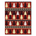 Red Cream Black Fair Isle Trees Rug