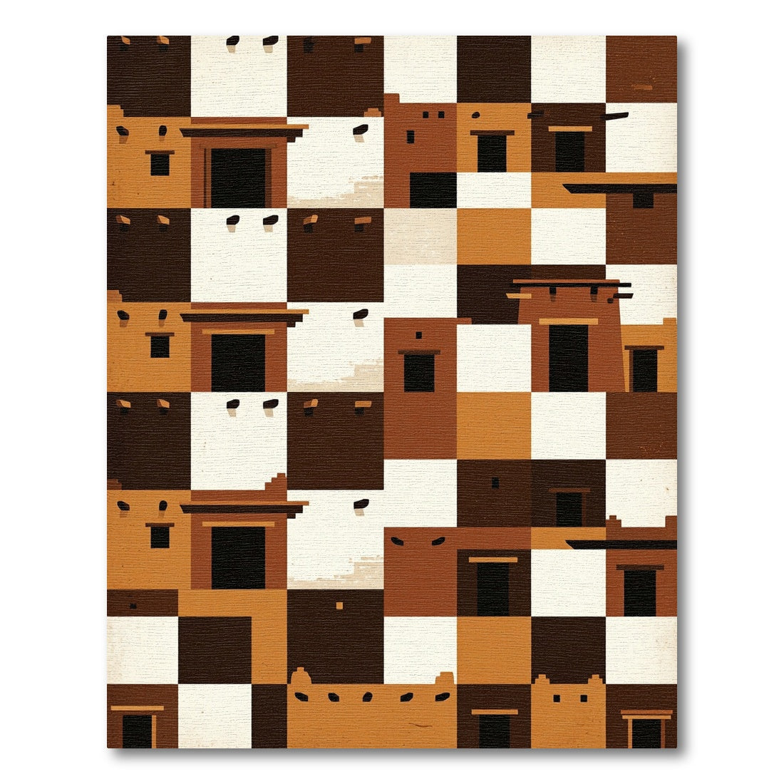 Earthy Adobe Block Architecture Rug