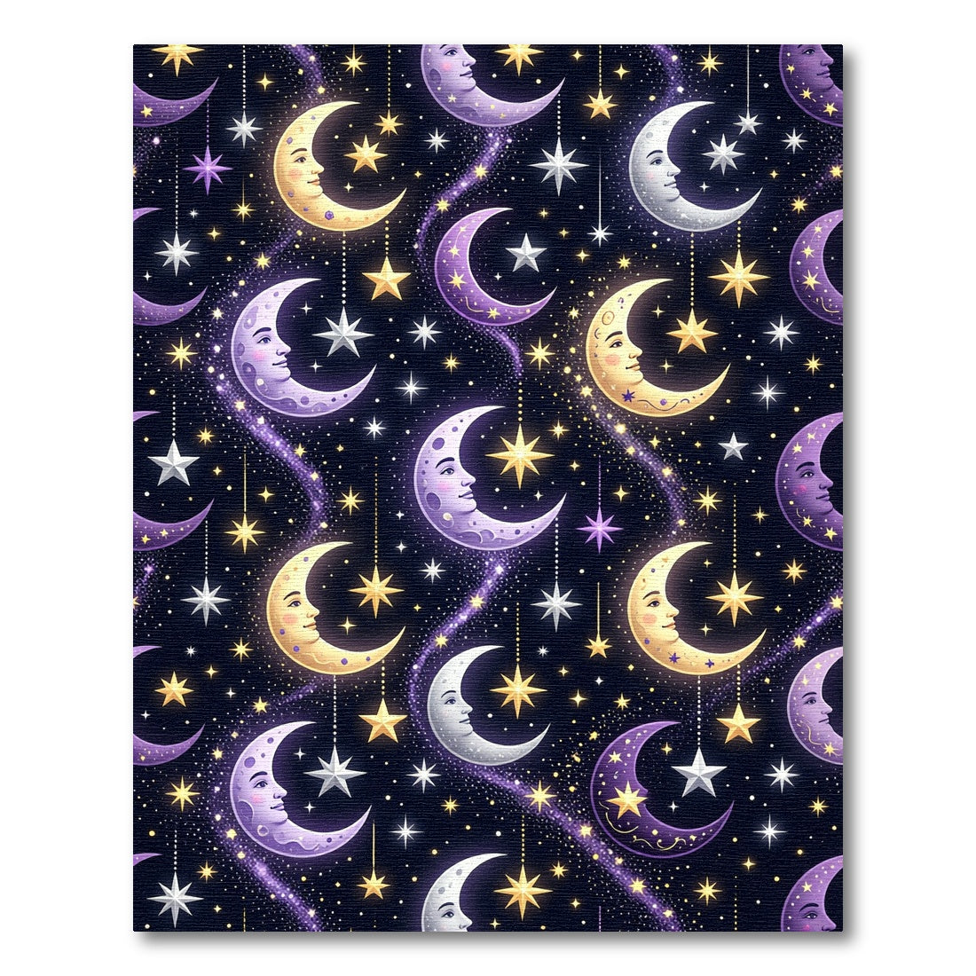 Celestial Moon and Starry Night Rug