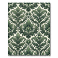 Elegant Dark Green Foliage Damask i Rug