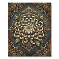 Majestic Chrysanthemum Baroque Medallion Rug