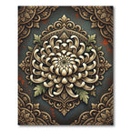 Majestic Chrysanthemum Baroque Medallion Rug