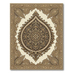 Golden Paisley Medallion Ornate Rug