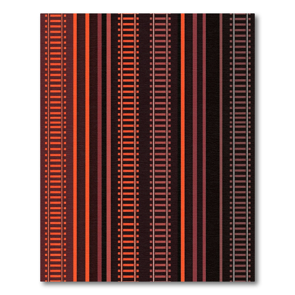 Warm Tones Abstract Railway Stripes Rug
