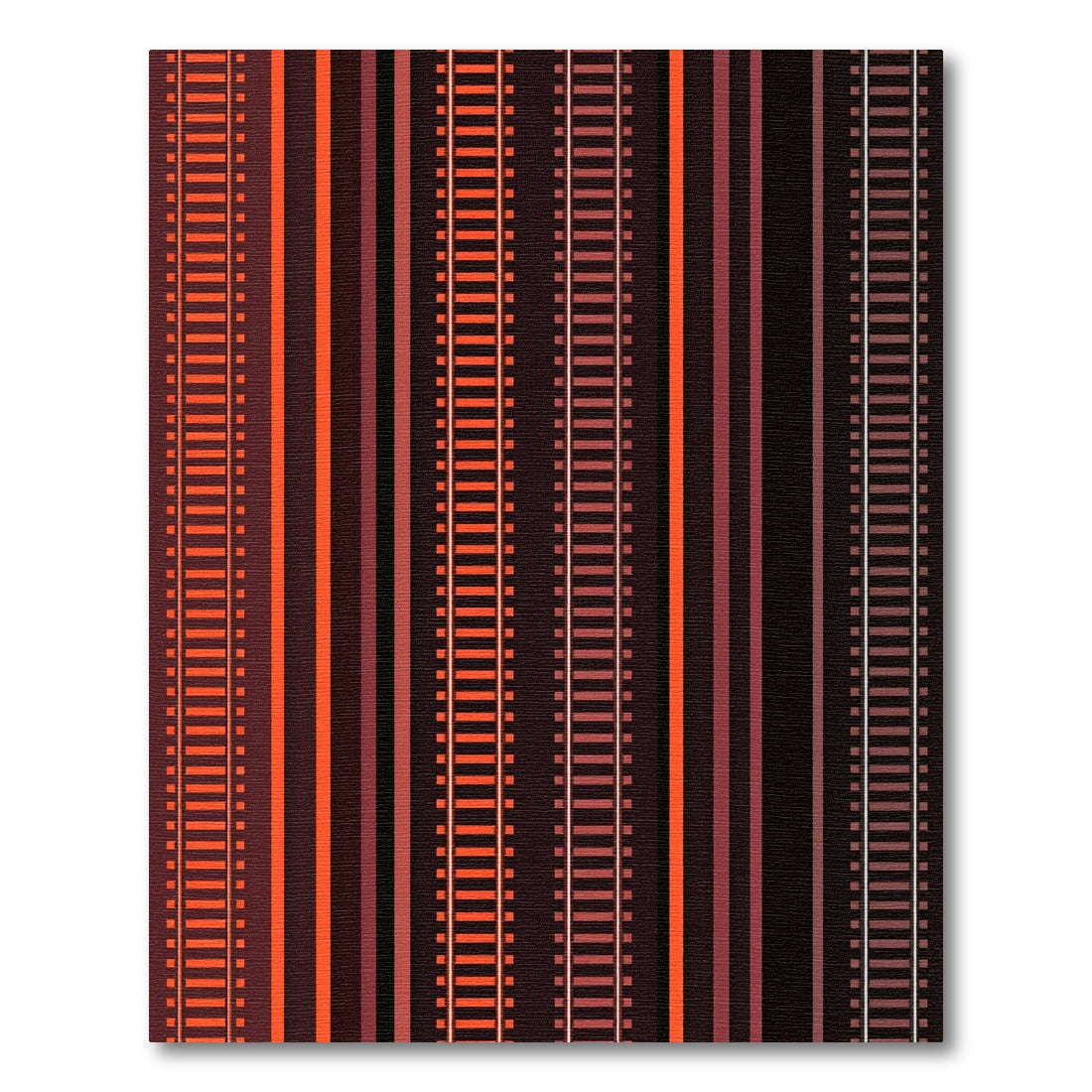 Warm Tones Abstract Railway Stripes Rug