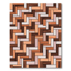 Warm Earth Tones Herringbone Parquet Rug