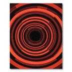 Red Concentric Circles Vortex Tunnel Rug