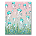 Teal Jellyfish Ocean Grass Bloom Rug