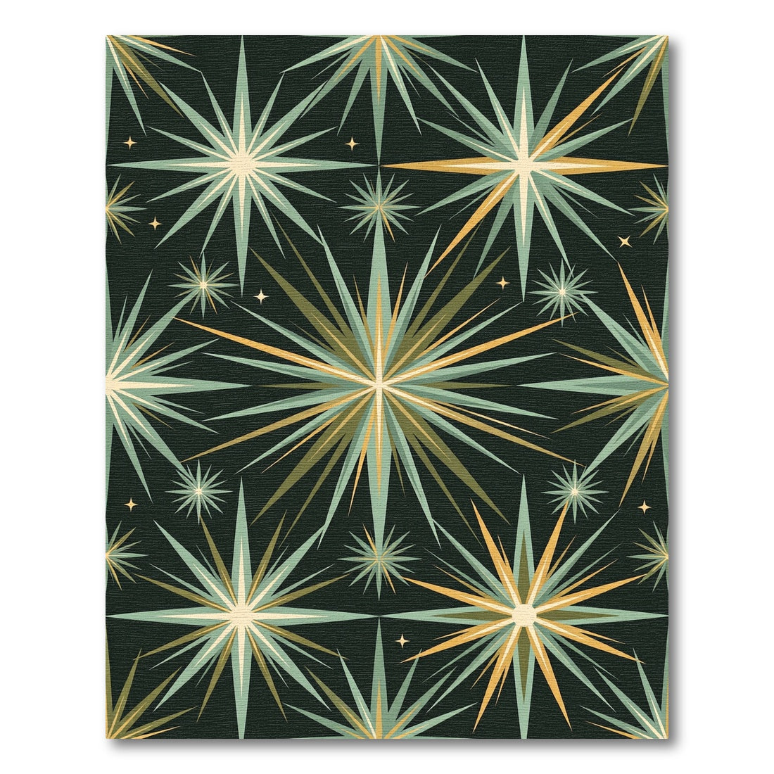 Radiant Starburst Teal Amber Rug