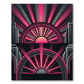 Art Deco Radiant Pink Skyline Abstract Rug