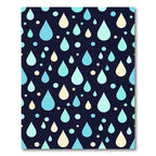 Aqua Teal Cream Droplet Cascade Rug