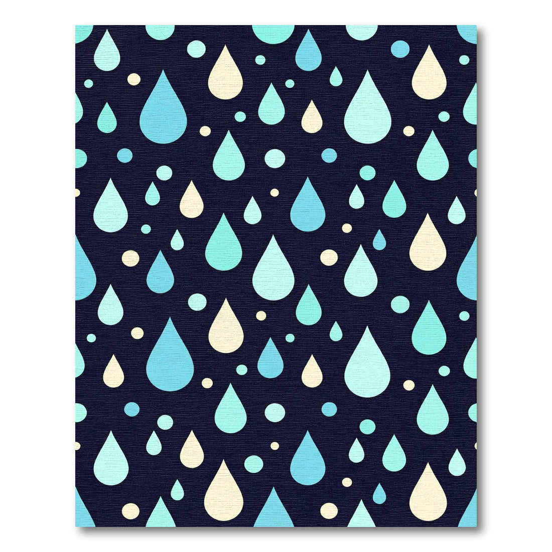 Aqua Teal Cream Droplet Cascade Rug