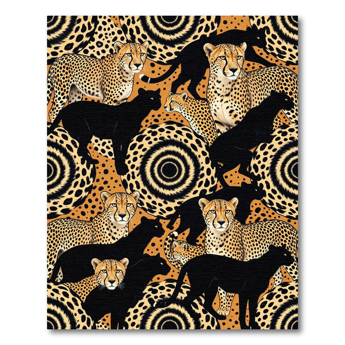 Bold Cheetahs Black Panthers Wild Safari Rug