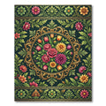 Ornate Floral Medallion Dark Emerald Rug