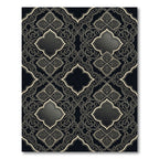 Monochromatic Gray Arabesque Medallion Rug