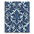 Deep Blue Floral Damask Sweep Rug