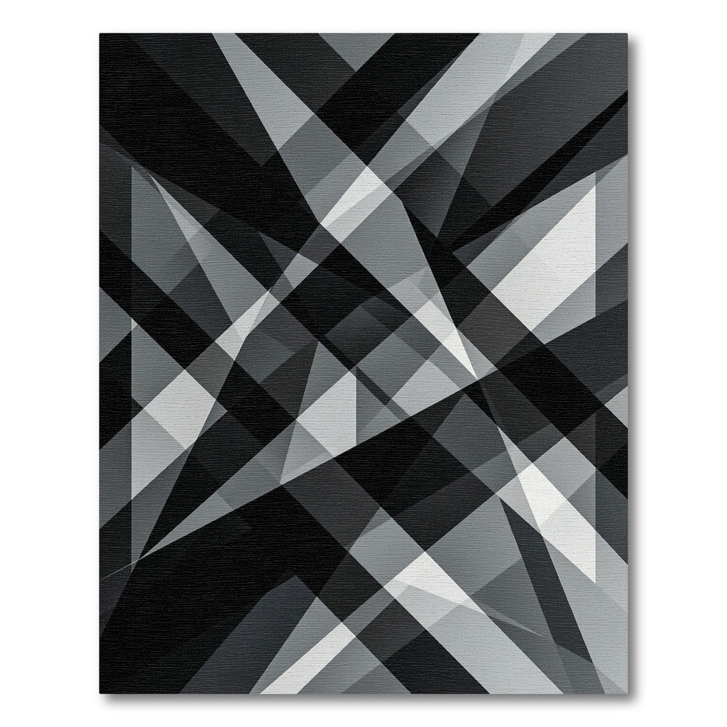 Modern Monochromatic Geometric Abstract Art Rug