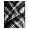 Modern Monochromatic Geometric Abstract Art Rug