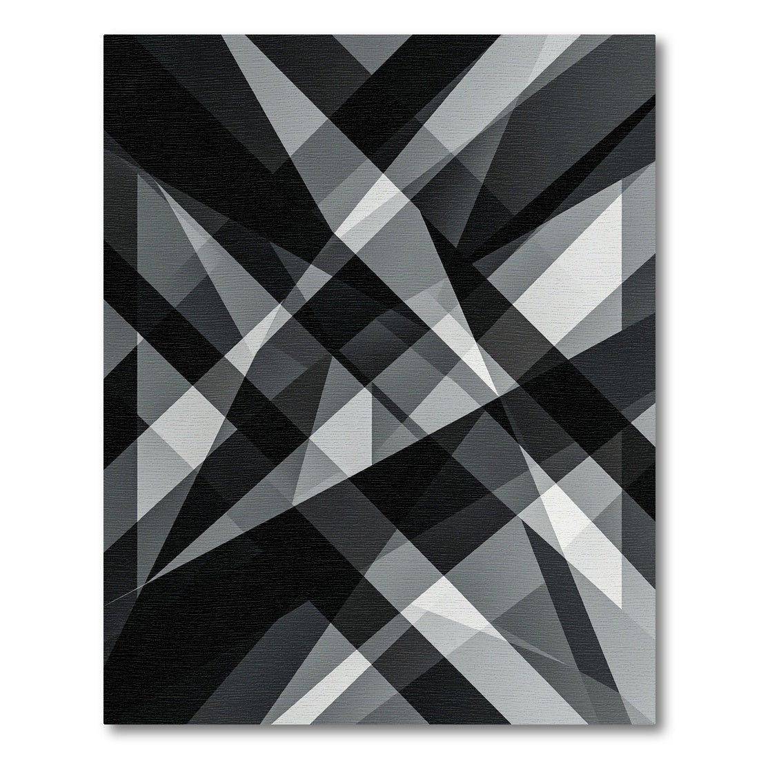 Modern Monochromatic Geometric Abstract Art Rug