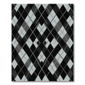 Black Gray Diamond Interlocking Lattice Rug