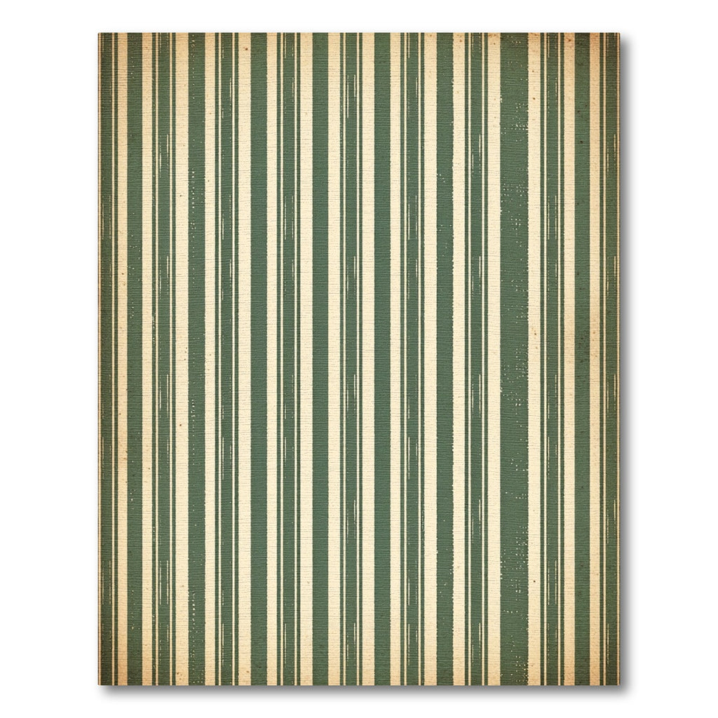 Vintage Sage And Cream Striped Rug