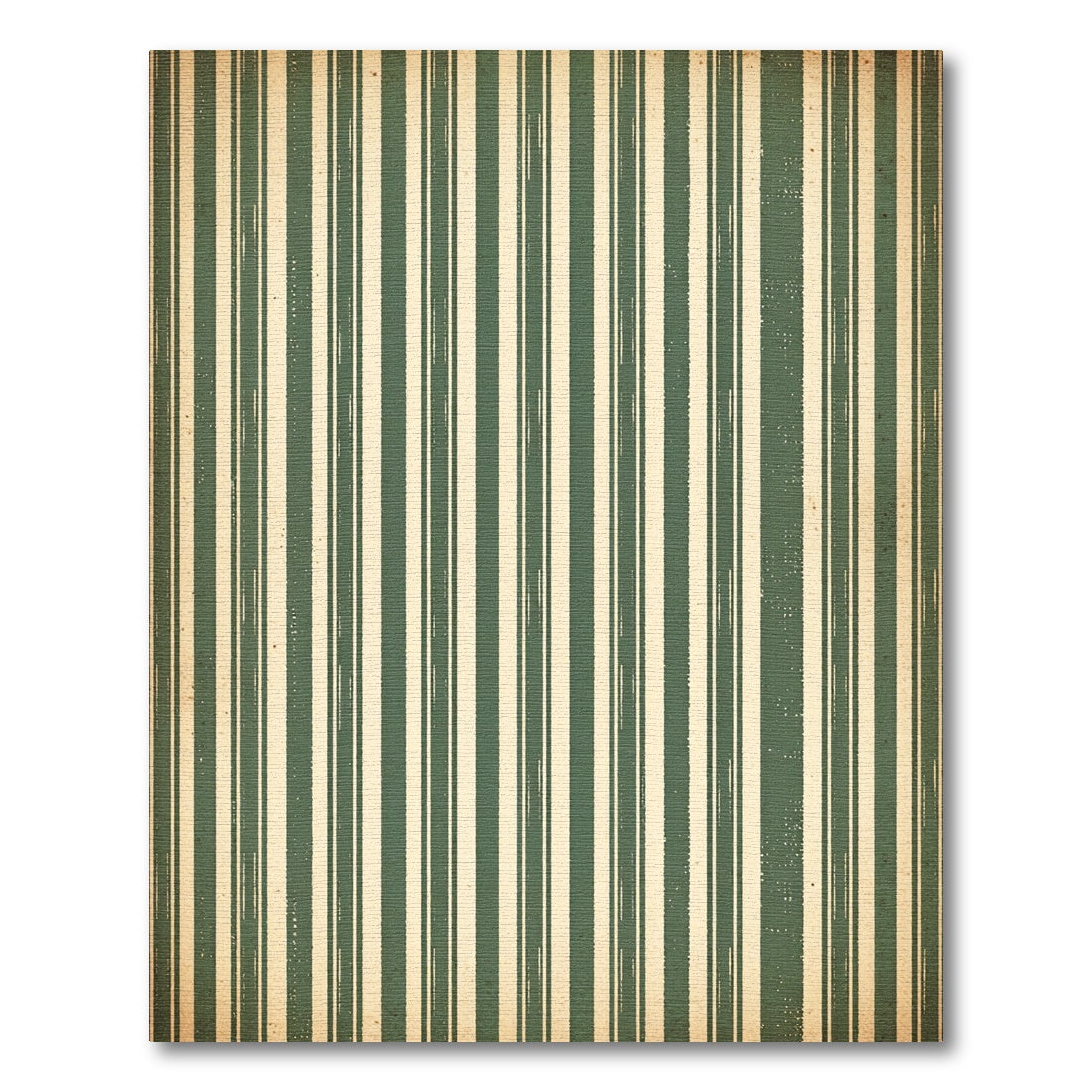 Vintage Sage And Cream Striped Rug