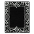 Ornate Silver Floral Border Rug