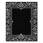 Ornate Silver Floral Border Rug