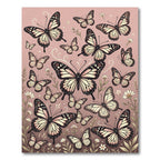 Whimsical Blush Butterfly Garden Rug