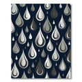 Monochrome Silver Raindrop Abstract Art Rug