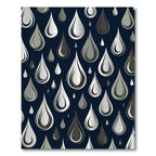 Monochrome Silver Raindrop Abstract Art Rug