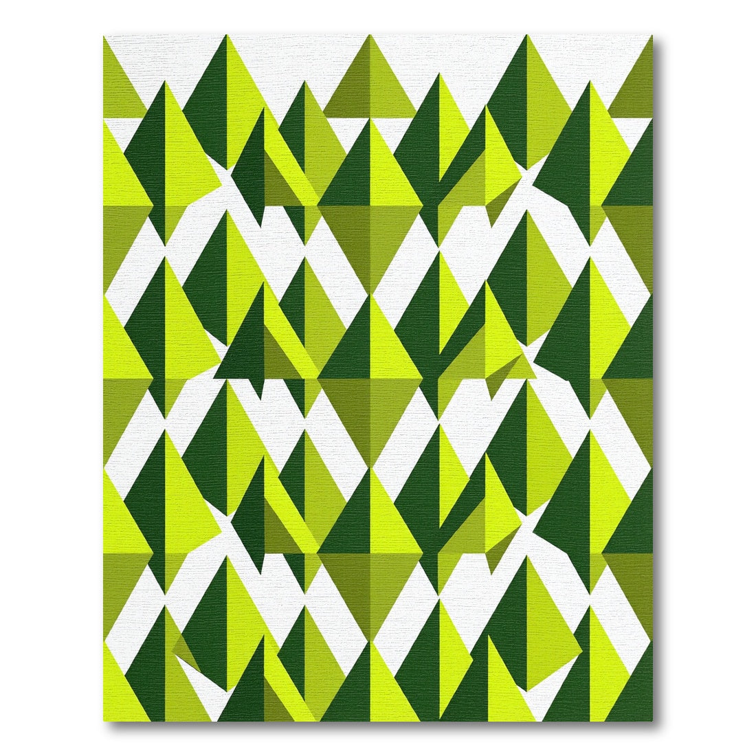 Modern Lime Green Geometric Diamond Rug